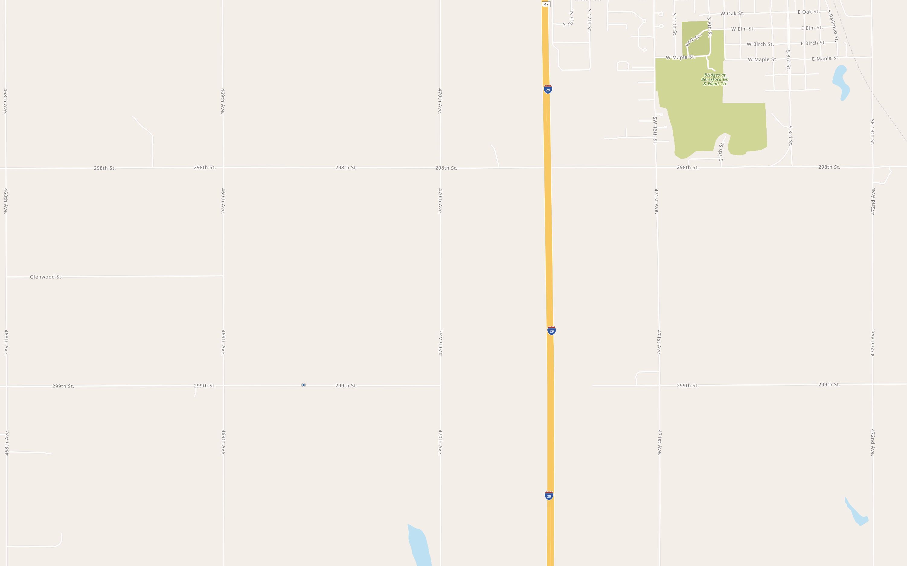 Map showing location of Block Productions on 46948 299th Street Beresford SD 57004-6202